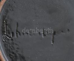 Lehoczky Zsuzsa mázas kerámia tál jelzett apró mázhibák d: 26 cm