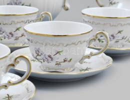 Zsolnay lila virágmintás hat személyes kávés készlet. Matricás,
jelzett, hibátlan, teljes