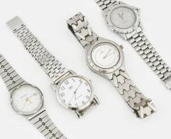 4 darab férfi karóra, fém szíjjal, közte Junghans dátum kijelzővel, nem kipróbált