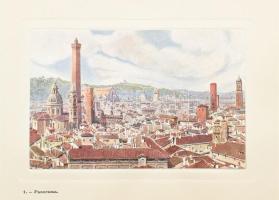 cca 1900 Ricordo di Bologna 12 képet tartalmazó füzet 25x17 cm