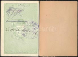 1934 Bp., a Magyar Királyság által kiállított fényképes útlevél vízumokkal / Hungarian passport
