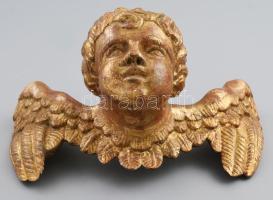 Angyal. cca XIX. sz. eleje, magyar, faragott fa. Kopott, restaurált. 25x14 cm