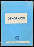 Jakuba János: Dekoráció. Írta és rajzolta: - -. Általános Iskolai Szakköri Füzetek. Bp., 1951, Tankönyvkiadó,(Szikra-ny.), 100 p.+IX (fekete-fehér képtáblák) t. 24-100 oldal között színes, kommunista mozgalmi rendezvények díszítésével, dekorációjával kapcsolatos illusztrációkkal. A fekete-fehér képek között, Lenin, Sztálin, Rákosi portréjával. Kiadói papírkötés, foltos borítóval,a gerincen kis javítással. Rendkívül izgalmas 50-es évekbeli propaganda kiadvány!