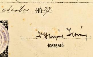 1925 Debrecen, iparostanonciskolai bizonyítvány, izgalmas szecessziós illusztrációval, 3 db 1000 K. ...