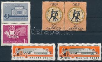 1959-1964 Berlin 1Ft lemezhibákkal, olimpia 20f elfogazott pár, 3Ft eltolódott fekete színnyomattal