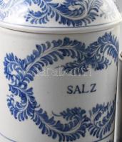 Konyhai sós és kávés edények. Mázas kerámia, máz alatti kézi festéssel. Hibátlanok 25 cm, 18 cm