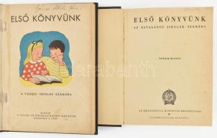 Első könyvünk a városi iskolák számára Bp., 1947, Vallás- és Közoktatásügyi Minisztérium. 238p Későbbi vászonkötésben + Első könyvünk az általános iskolák számára. Bp.,1954., Tankönyvkiadó. Későbbi vászonkötés mindkét kötet gazdagon illusztrált színes rajzokkal