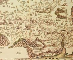 14 db régi magyar térkép modern reprintje mappában 50x40 cm ig