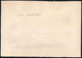 S.M.S. Radetzky oszrák-magyar hadihajón készült eredeti fotó, tengerészek tüzelési gyakorlatot nézne...