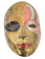 Velencei karneváli maszk. Zománcfestett bronz, 16,5x12 cm