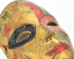 Velencei karneváli maszk. Zománcfestett bronz, 16,5x12 cm