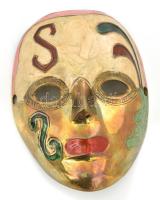 Velencei karneváli maszk. Zománcfestett bronz, 14x11 cm