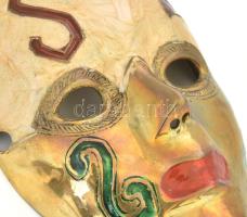Velencei karneváli maszk. Zománcfestett bronz, 14x11 cm