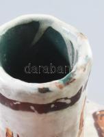 Gorka Lívia (1925-2011): Absztrakt vonalazású váza. Jelzett, hibátlan, d: 22 cm, m: 24 cm