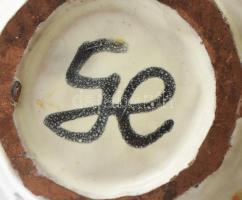 Gorka Lívia (1925-2011): Absztrakt vonalazású váza. Jelzett, hibátlan, d: 22 cm, m: 24 cm