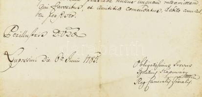 1783 Ex offo levél Lugosról Nagybecskerekre a pénzügyi igazgatósághoz latin nyelven / 
1783 Ex offo...