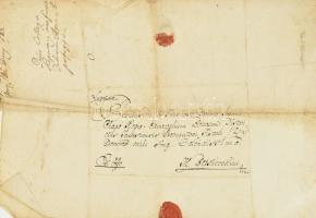 1783 Ex offo levél Lugosról Nagybecskerekre a pénzügyi igazgatósághoz latin nyelven / 
1783 Ex offo...