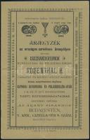 cca 1890 Rosenthal katonai egyenruha és felszerelési gyár egyenruha katalógus, leírásokkal kép nélkül 6 p. Illusztrált papírkötésben hajtásnyommal