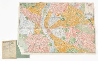 Budapest útmutatója térképekkel. Villamos és autóbusz vonalak egyirányú közlekedés ismeretetése, kis...