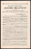 cca 1870 2 db előfizetési felhívás: Mezei gazda és Hasznos mulattató 4+4 p