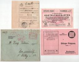 1934. "32. Magyar Királyi Osztálysorsjáték" 3. osztály 1/8A sorsjegye bélyegzéssel, vízjel...