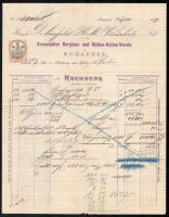 1889 Brassói Bányai és kohó részvény egylet fejléces számla / 1889 Invoice of Brasó Mines and smelting joint stock company