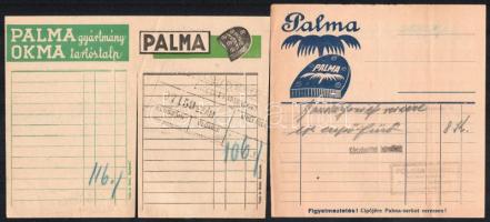 7 db Palma, Astra, stb számolócédula