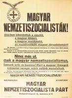 1944 A Magyar Nemzetiszocialista Párt nagy méretű propaganda plakátja 84x60 cm
