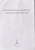 Meissen Frauenkirche Dresden plakett. Biszkvit porcelán, jelzett, füzettel, dobozában, 16,5x13 cm