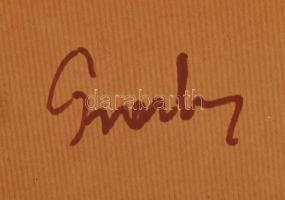 Graber jelzéssel: Csendélet. Olaj, vászon, kartonon. Jelzéssel a hátoldalán Dekoratív fakeretben. 60...