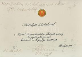 1983 NDK A Nemet Demokratikus Köztársaság nagykövetségének katonai és külügyi attaséjának ajándéka. ...