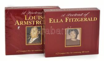 2 darab életmű válogatás: A Portrait of Ella Fitzgerald, A Portrait of Louis Armstrong. 2 darab 2xCD, bontatlan.