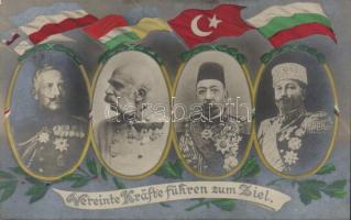 The royal heads of state - the Vierbund: Wilhelm II, Franz Joseph, Mehmed V and Ferdinand I