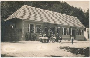 1929 Zajzon, Zaizon-fürdő, Zajzonfürdő, Baile Zizin; Restaurantul si Bereria Monte Carlo / Monte Carlo étterem és söröző / restaurant and beer hall. Atelier Fotografic H. Lang (Brasov) photo (r)