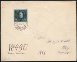 1915 Ajánlott levél 2K bérmentesítéssel / Registered cover with 2K franking DABROWA in POLEN - Prag