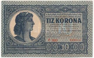 1919. augusztus 9. 10K &quot;F 2023 639643&quot; T:VF / Hungary 1919. August 9th 10 Korona &quot;F 2023 639643&quot; C:VF Adamo K13, Krause P#41