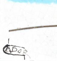 Gádor István (1891-1984): Geometrikus falikép. 1970 körül. Mázas samottos kőagyag plakett, mázba fog...