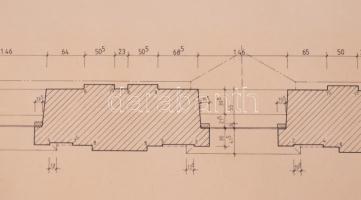 1994 Hódmezővásárhelyi Református Újtemplom felújítási tervei. Egyetemi munka. 6 darab klf méretű te...