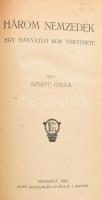 Szekfű Gyula: Három nemzedék. Egy hanyatló kor története. Bp., 1920, "Élet" Irodalmi és Nyomda Rt., 332+(2) p. Első kiadás. + Hozzákötve: Dr. Berzeviczy Albert: A lemondás történelemfilozófiája. (Megjegyzések Szekfű Gyula könyvéhez). In: Magyar Helikon folyóirat II. évf. 7. sz., 1921. április 1., 385-390 p. Félvászon-kötésben, helyenként ceruzás aláhúzásokkal és jegyzetekkel.