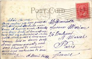 1910 A Merry Christmas, Saint Nicholas. A.S. Meeker Series Number 576. Art Nouveau embossed litho / ...