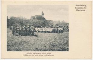 Szerdahely, Miercurea Sibiului, Mercurea, Merkurea, Reussmarkt; A bajor gárda ezred tábori miséje / Feldmesse des bayerischen Leibregiments / WWI German military field mass (fl)