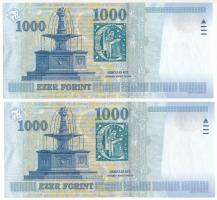 2000. 1000Ft "Millennium" (2x) sorszámkövetők "DC 8658901 - DC 8658902" T:UNC