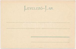 Buziás, Buzias; Grand Hotel nagy szálloda, montázs automobillal és hintóval / hotel, montage with au...