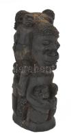 cca 1960, Tanzánia, Totem. Faragott, pácolt keményfa, kis sérülésekkel, m: 30 cm