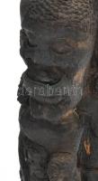 cca 1960, Tanzánia, Totem. Faragott, pácolt keményfa, kis sérülésekkel, m: 30 cm