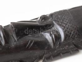 cca 1960, Tanzánia, 7 darab maszk. Faragott és pácolt keményfa, kis sérülésekkel, m: 24-28 cm