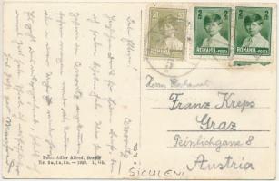 1929 Mádéfalva, Csík-Mádéfalva, Siculeni; Bis. r.-c., Monumentul Turul, Gara / Római katolikus templ...