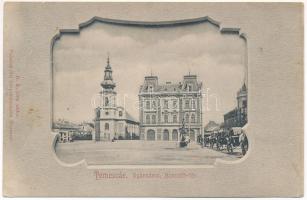 Temesvár, Timisoara; Gyárváros, Kossuth tér, Bruder Kohn üzlete. Polatsek kiadása / Fabric, square, shop. Art Nouveau (fl)