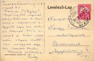 1927 Taktaharkány (Alföld), utca, Református templom, Hangya fogyasztási szövetkezet üzlete