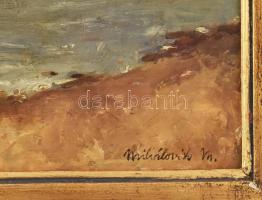 Mihalovits Miklós (1888-1960): Vízparti napos táj. Olaj, karton, jelezve jobbra lent. Dekoratív, kis...